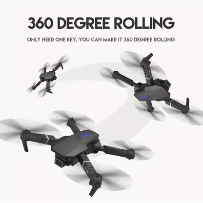 2024 Ny E88 Pro WIFI FPV Drone Vidvinkel HD 4K 1080P Kamera Höjd Håll RC Vikbar Quadcopter Dron Helikopter Leksaker Present