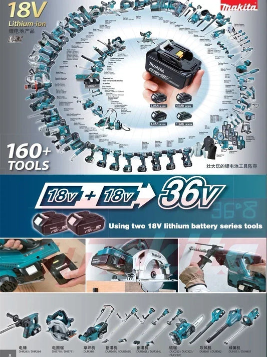 100 % original Makita 6Ah/5Ah/3Ah för Makita 18V batteri BL1830B BL1850B BL1850 BL1840 BL1860 BL1815 Ersättningslitiumbatteri