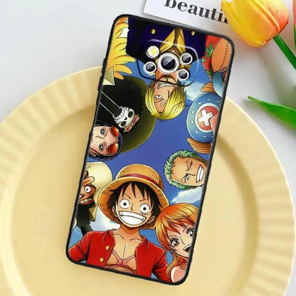 Anime Art Ones Pieces-fodral för Xiaomi: Svart TPU-telefonfodral