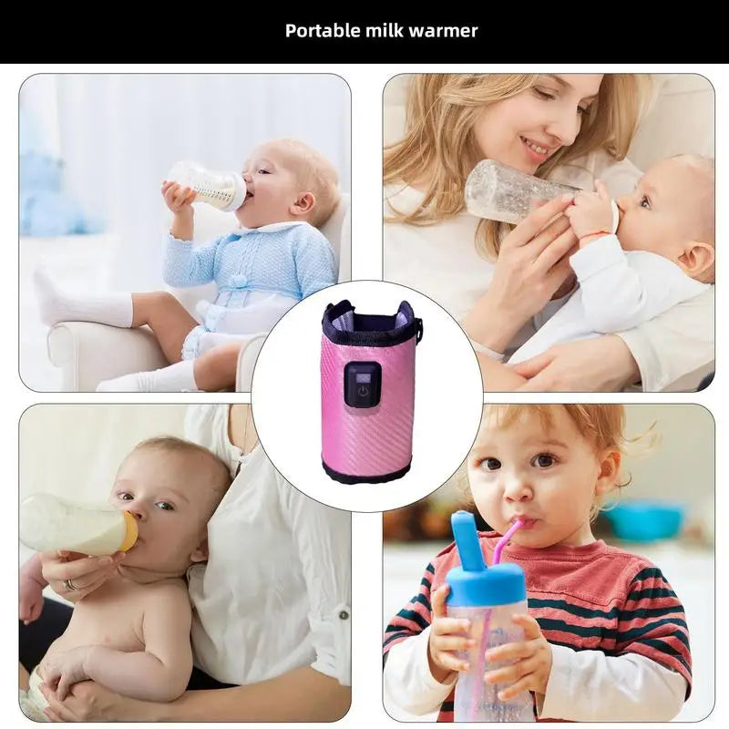 Portable Baby Bottle Warmer – Adjustable Heating Sleeve, Insulated Milk Warmer Bag