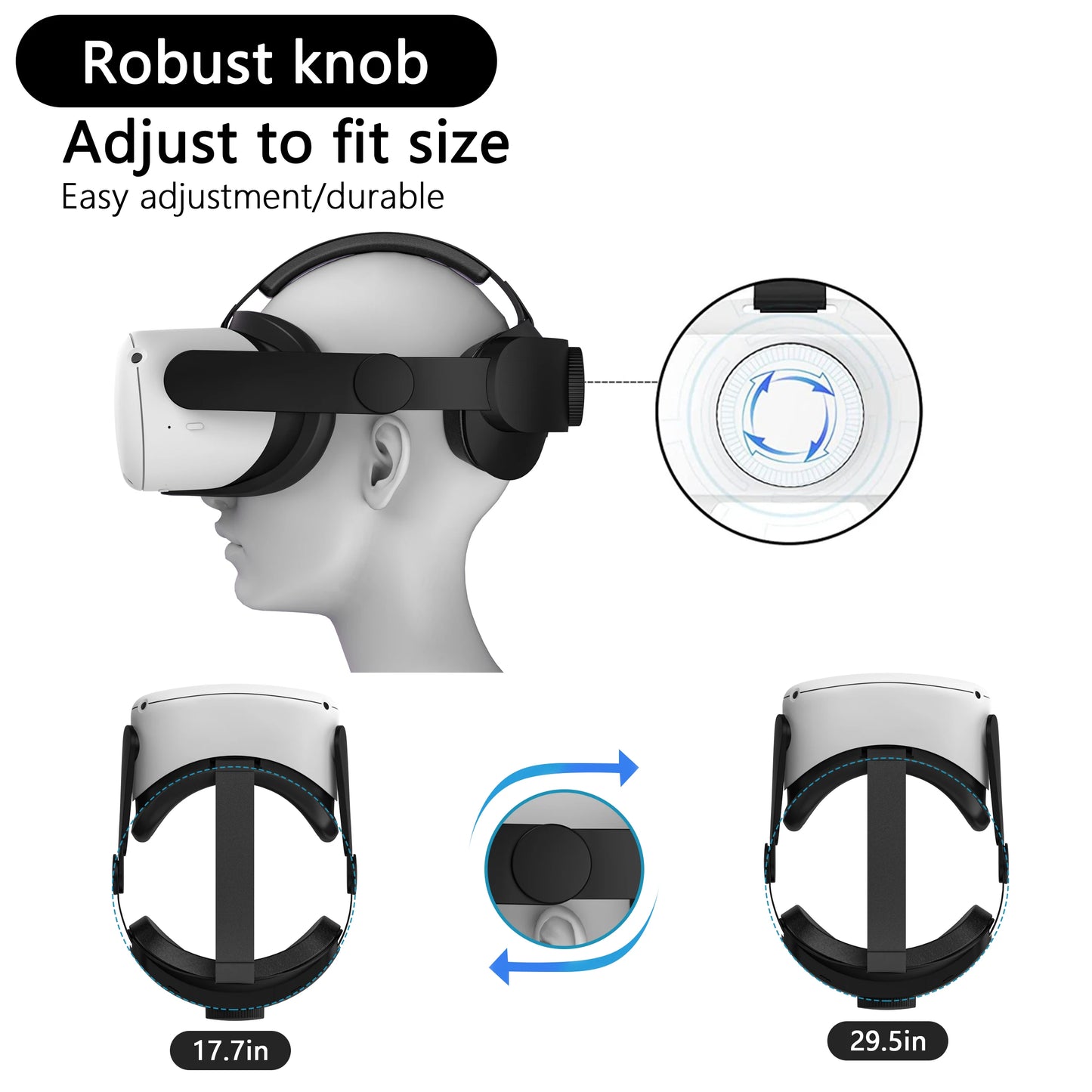 Head Strap Compatible with Oculus Quest 2,VR Accessories Adjustable Elite Strap Replacement for Enhanced Comfort Support