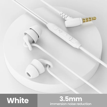 Soft Silicone Headphones Wired Handsfree Type C 3.5mm Jack Earphones In-Ear Sleep Wired Headset With Mic In-line Control Earbuds