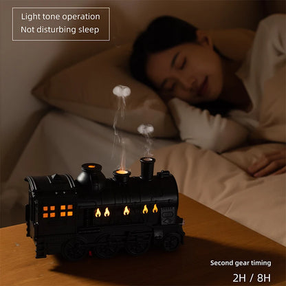 Train Cannon Ultrasonic Luftfuktare – Manet Spray Aroma Diffuser med färgglada lampor och fjärrkontroll