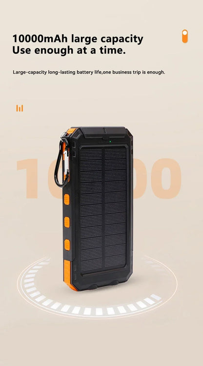 200000mAh Solar Power Bank with USB-A and USB-C Fast Charging