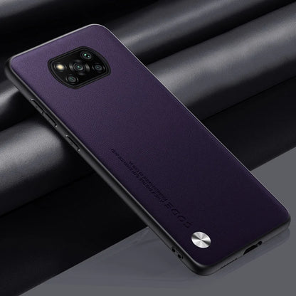 Lyxigt PU-läderfodral för Xiaomi Poco X3 Pro, matt bakstycke Silikonskydd för Poco X3 NFC, X3 Pro, Poco X3 Coque