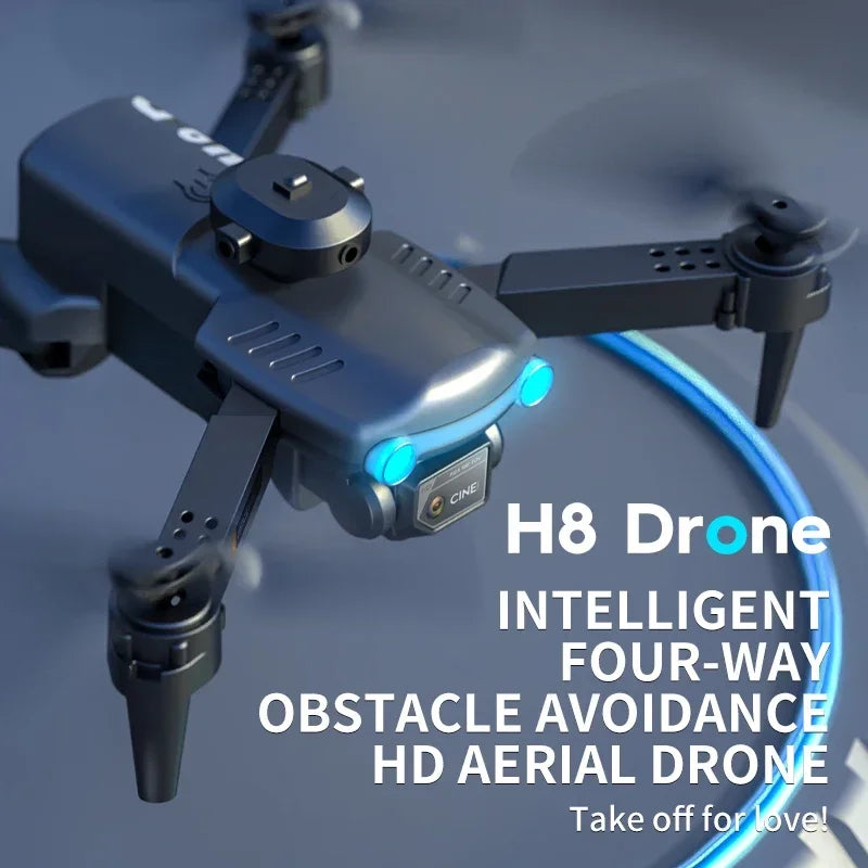 MHD 4K Dual Camera Drone H8 Smart Hinder Undvikande En nyckel Start Landning Optical Flow 360 Roll Cool Helikopter RC Quadcopter