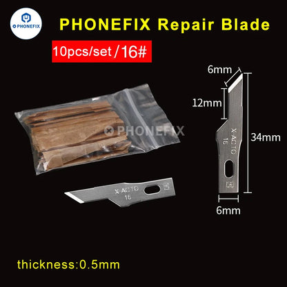 10pcs Scalpel Knife Blades Engraving Non-Slip Metal Scalpel Knife Replacement Craft Blades PCB Repair Hand Tools