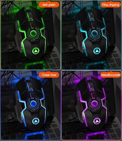 A5 Wireless Gaming Mouse 2.4G USB 7Buttons 1600DPI RGB Backlit Rechargeable Gamer Silent Mouse Gamer Mute Mice for PC Laptop