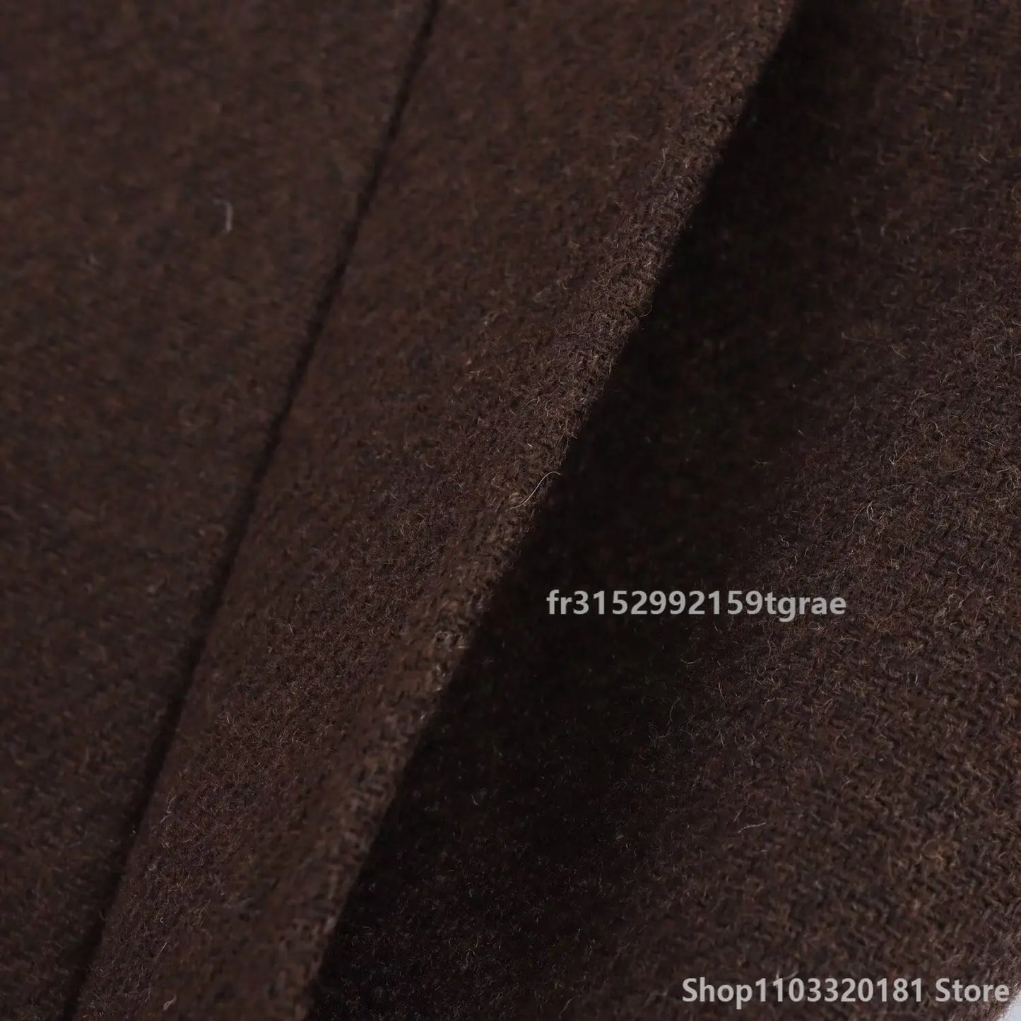 Women's Brown Long Coat in Wool Blend with Long Sleeves