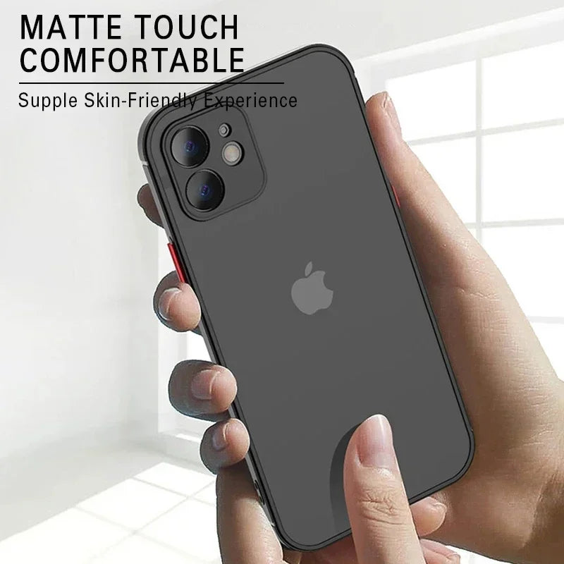 Mörkgrön Matt Mjuk Silikon Stötsäkert Fodral För iPhone