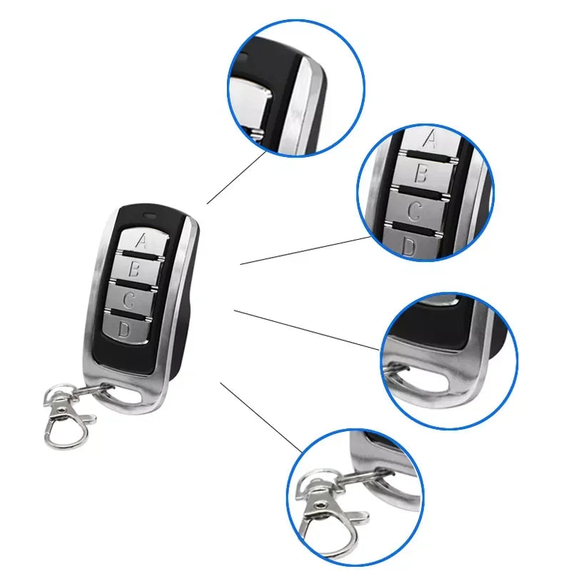 Universal Multifrequency Garage Remote Elektronisk grindkontroll 280-868MHZ 4 in 1 Gate Key Fob Command Handsändare