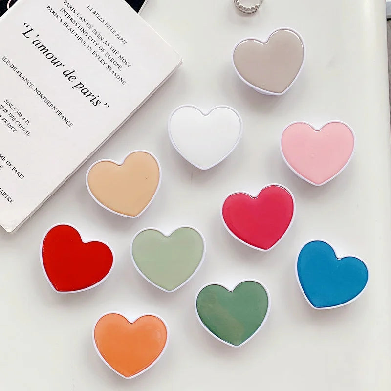 Cute Heart Sockets Grip Stand Universal Phone Holder Finger Ring Holder Griptok Stand Back Cover Clip Sticker Phone Accessories