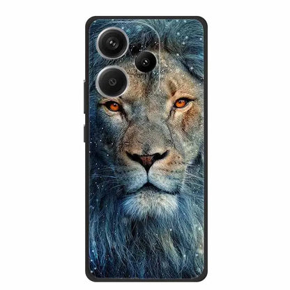 Animals Soft Silikon TPU bakstycke med Wolf Protective Bumper för Xiaomi POCO F6 5G – För POCO F6