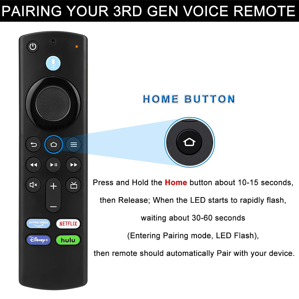 Replacement Voice Remote Control for Fire Stick TV 3rd Gen Smart TV Stick 4K MAX Lite Fire Cube Remote Works with Alexa