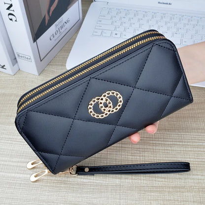 Women's Long Wallet – Double Zipper, Large Capacity Handbag with Double Layer Design, Fashionable and Practical Mobile Case