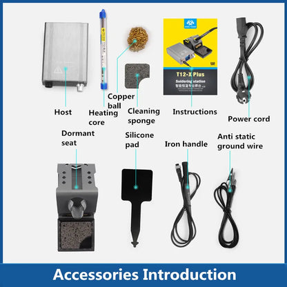 OSS T12-X PLUS Soldering Station Electronic Soldering Iron With T12 Tips For PCB Repair Mobile Phone Board Welding Repair Tools