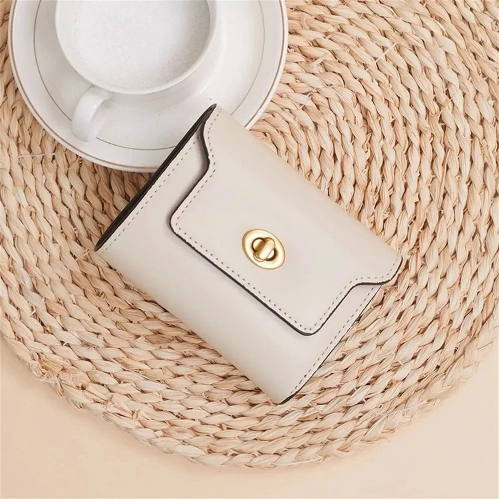 Custom Letters Fashion Women Short Wallet PU Leather Three Fold Wallet Small Coin Purse Ins Style Credit Card Holder Money Clip