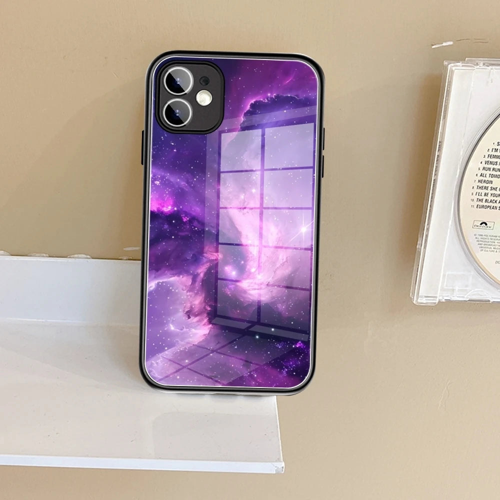 Universe Design Telefonfodral i härdat glas för iPhone och Samsung