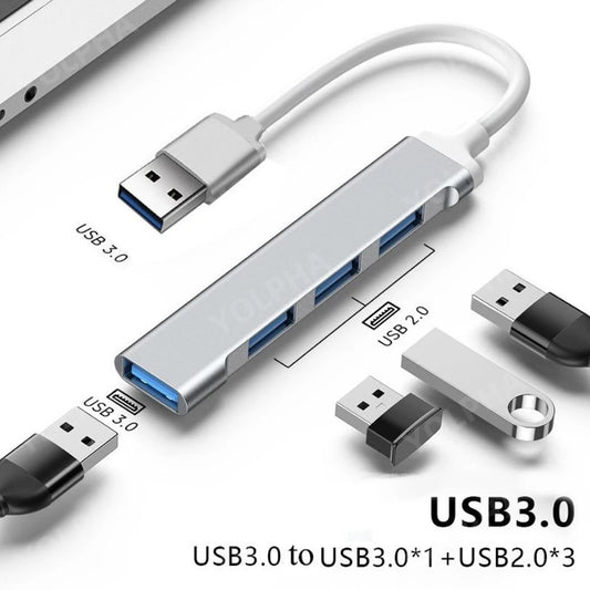 4Port USB 3.0 Hub USB Hub Höghastighetstyp c Splitter 5Gbps För PC Datortillbehör Multiport HUB 4 USB 3.0 2.0 Portar