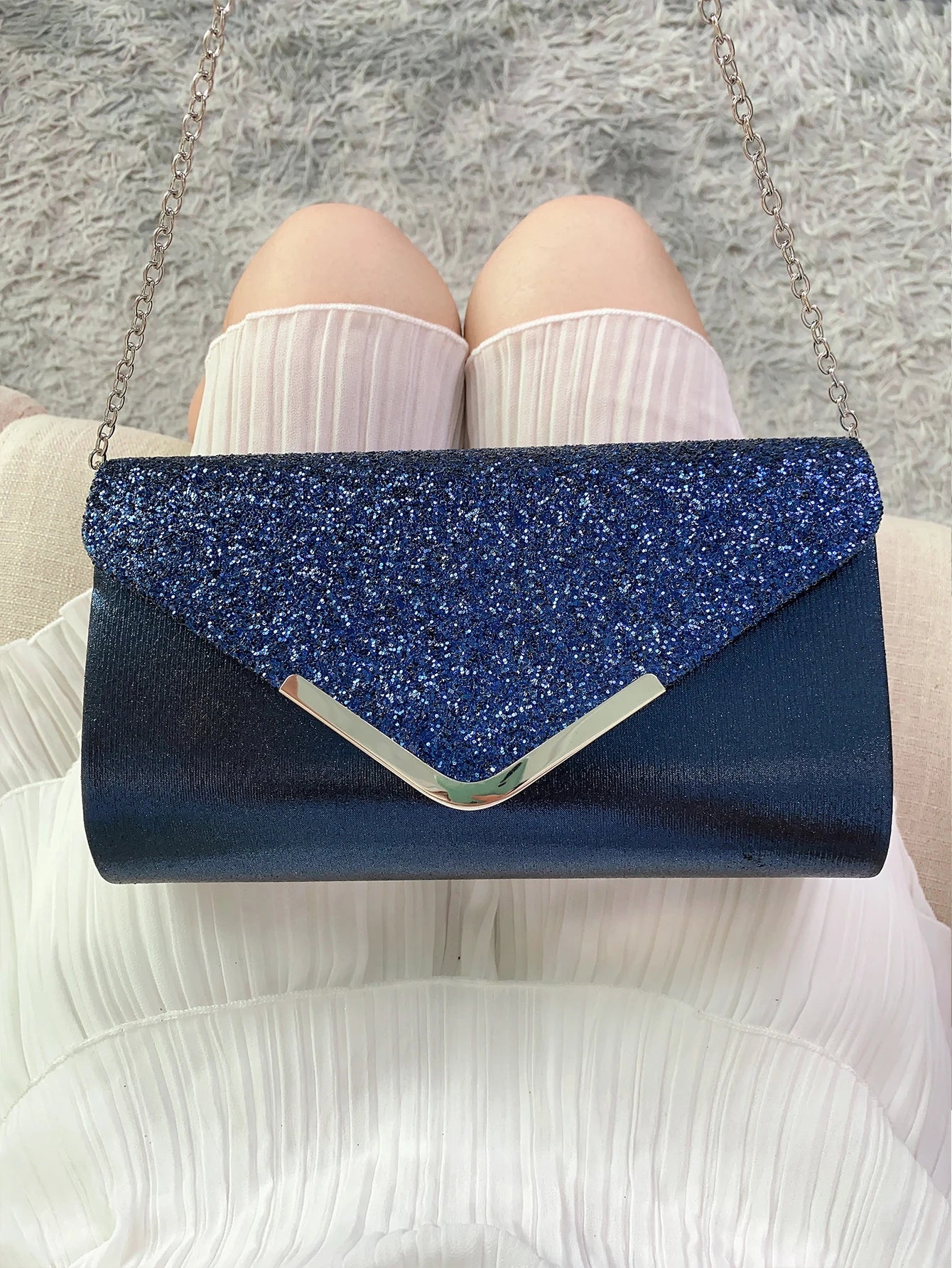 Glitter Bling Envelope Clutch – Elegant Party & Wedding Handbag for Women.