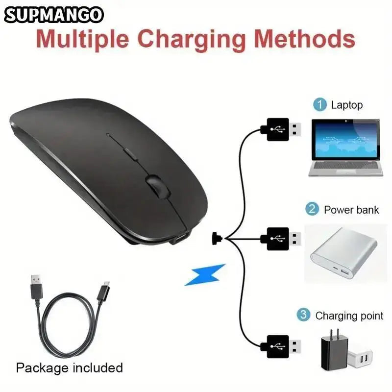 Rechargeable Wireless Mouse With 2.4GHz USB 1600DPI Mouse for Computer Laptop Tablet PC Macbook Gaming Mouse Gam