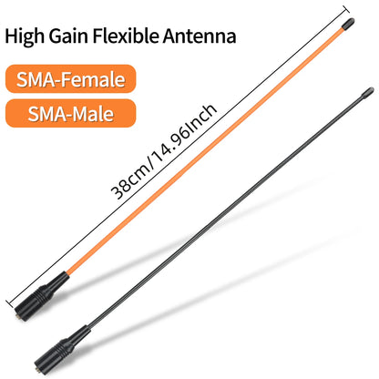 ABBREE Walkie Talkie Antenna SMA Female Male VHF UHF Band Tri-Band GMRS for BaoFeng UV-5R BF-888S Quansheng UV-K5 K6 Ham Radio