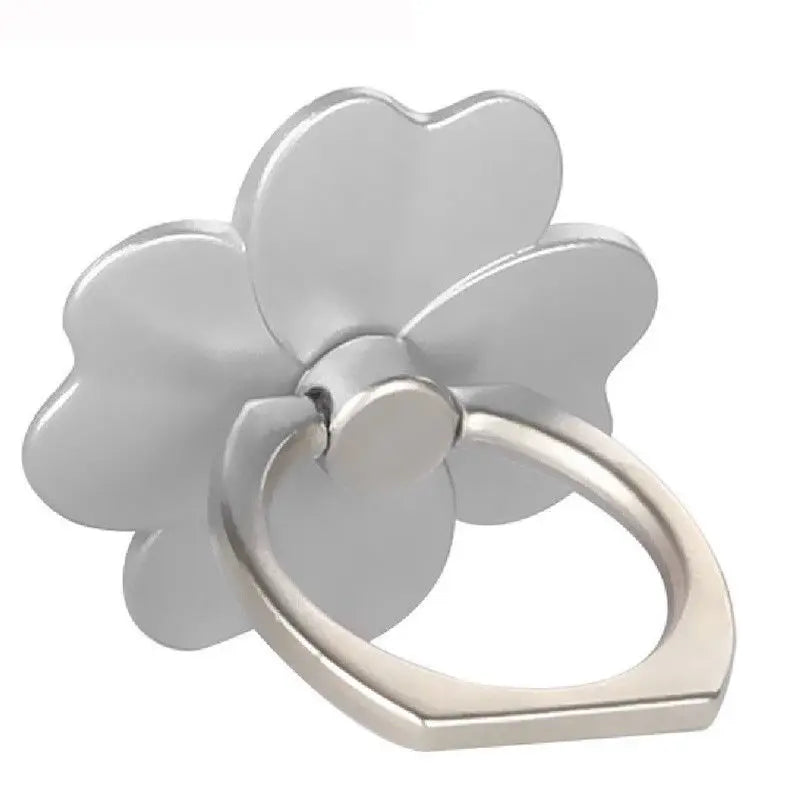 Four Leaf Clover Phone Finger Ring Holder for IPhone Samsung Metal Grip 360° Rotation Desktop Mobile Phone Stand Mount Bracket