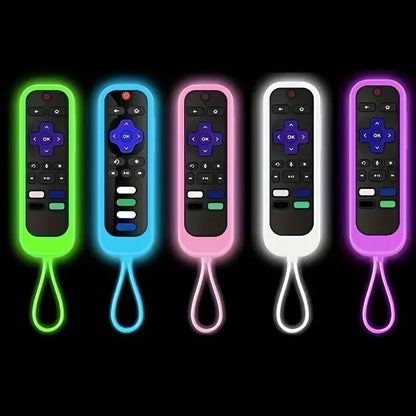 Silicone luminous remote control cover for Roku TV Remote / Roku Simple Remote / Roku Voice Remote (without Headphone Jack)