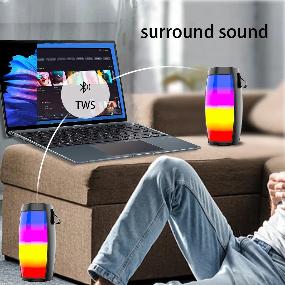 Portable Bluetooth Speakers LED Lights Loudspeaker Outdoor Supports TF Car Audio Gift Wireless Sound Box