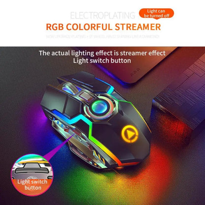 A5 Wireless Gaming Mouse 2.4G USB 7Buttons 1600DPI RGB Backlit Rechargeable Gamer Silent Mouse Gamer Mute Mice for PC Laptop