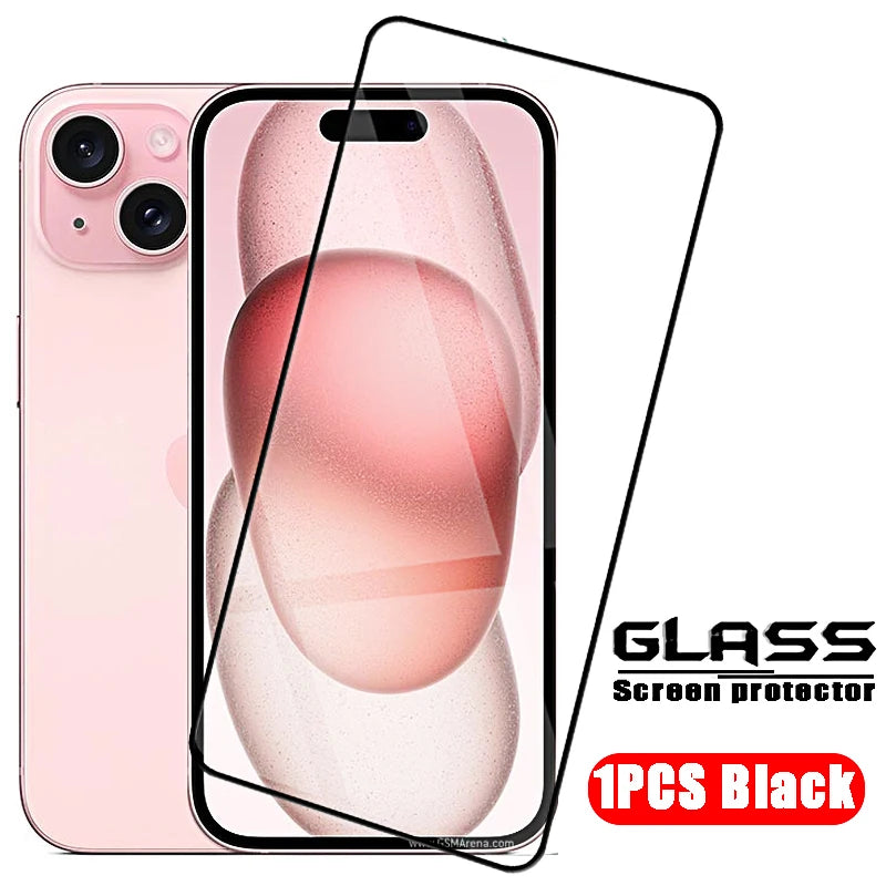 1pcs-HD Screen Protector and Case with Tempered Glass for iPhone Models