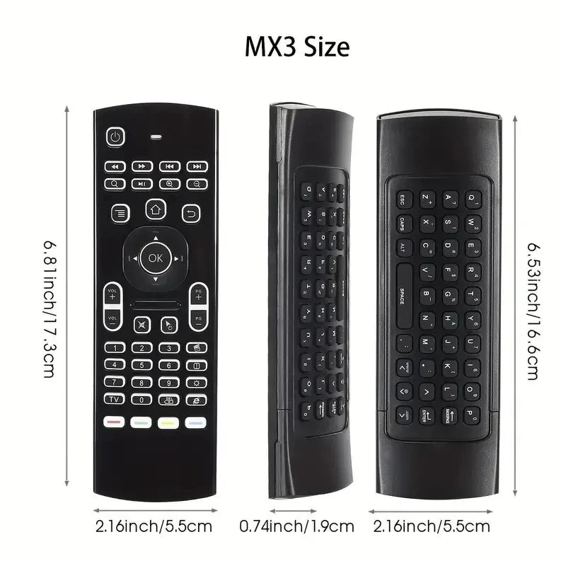 2.4GHz MX3 Air Mouse Wireless Mini Keyboard Remote Control With Multimedia Keys For Android TV Box Smart TV PC Linux Windows