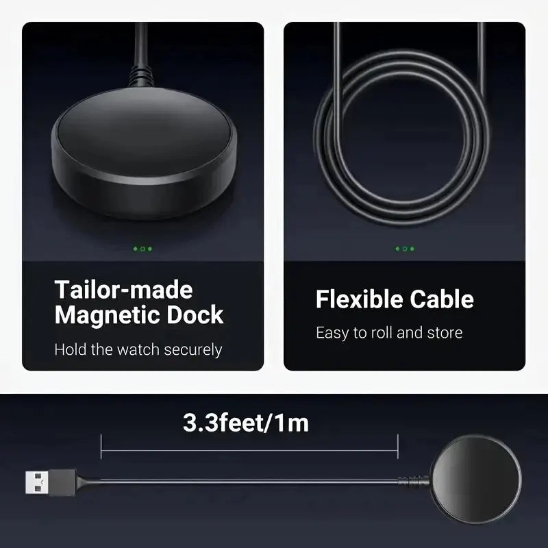 Magnetic Watch Wireless Charger For Samsung Galaxy Watch 8/7/6/5pro/5/4/3 Active 2 Portable USB Cable Fast Charging Dock Station