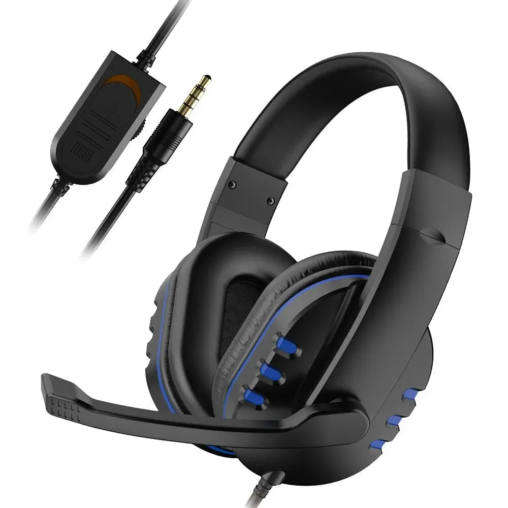 Hörlurar 3,5 mm trådanslutna Gaming Headset Hörlurar Musik för PS4 Play Station 4 Game PC Chat Dator med mikrofon