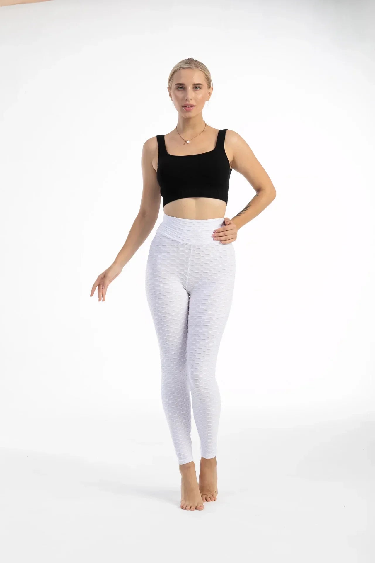 Women's High Waist Seamless Bubble Leggings with Hip Lift