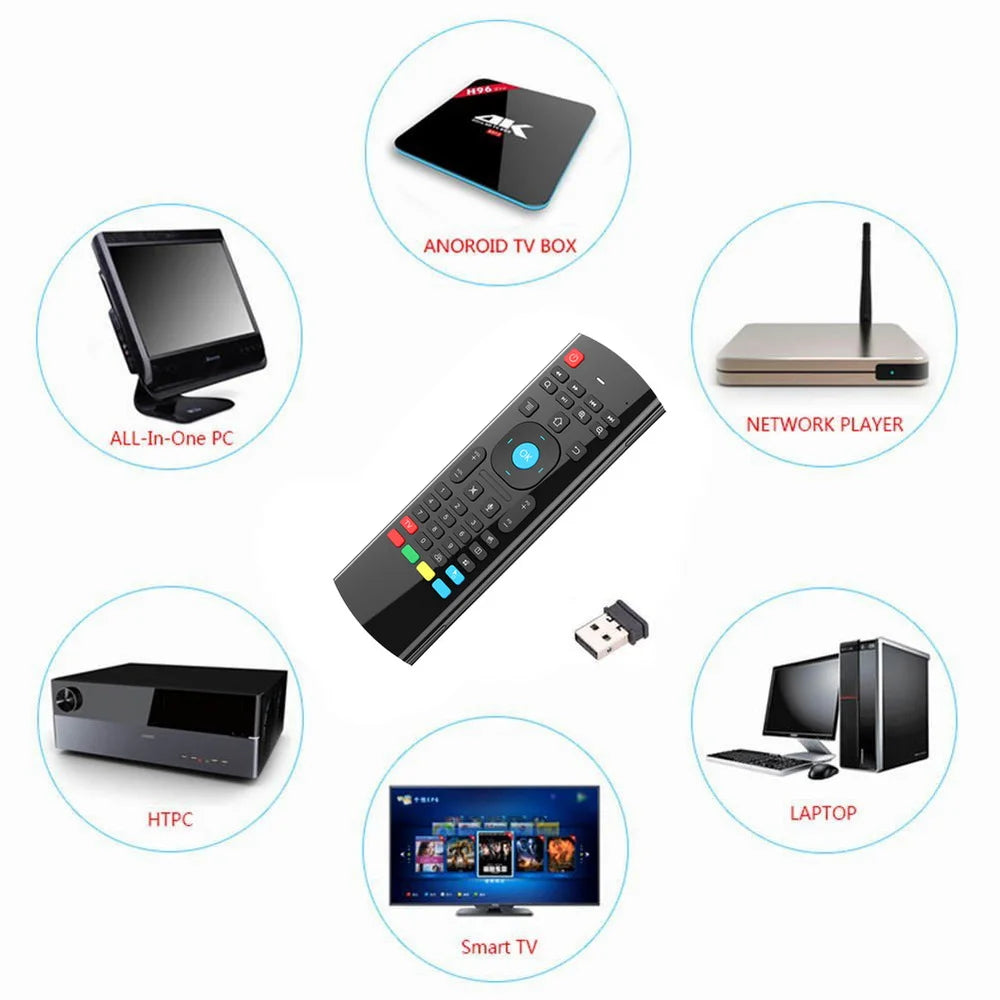 2,4 GHz trådlös MX3 Air Mouse Mini Tangentbord Röst Bakgrundsbelyst Fjärrkontroll IR Learning Fjärrkontroll för PC Android TV Box