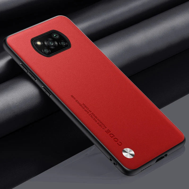 Luxury PU Leather Case for Xiaomi Poco X3 Pro, Matte Back Cover Silicone Protection for Poco X3 NFC, X3 Pro, Poco X3 Coque