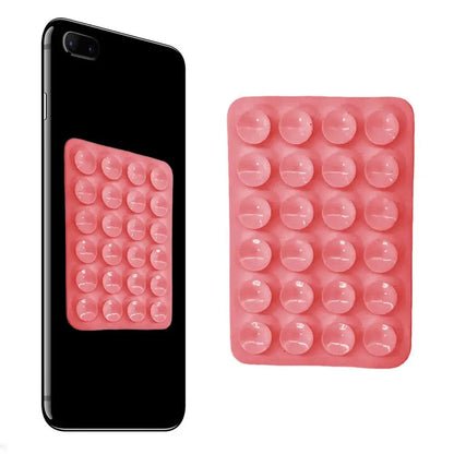 Suction Cup Wall Stand Mat – Multifunctional Silicone Leather Square Phone Case Anti-Slip Holder Mount for 2024