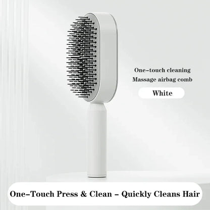 Self-Cleaning Hairbrush for Women – One-Key Cleaning, Hair Loss Airbag Scalp Massage Comb, Anti-Static Hairbrush.