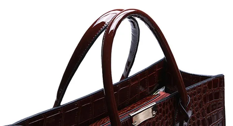 Crocodile Print Women Handbags Purse Tote Bags Adjustable Strap Top Handle Bag Large Capacity Crossbody Bags Work Travel Gift