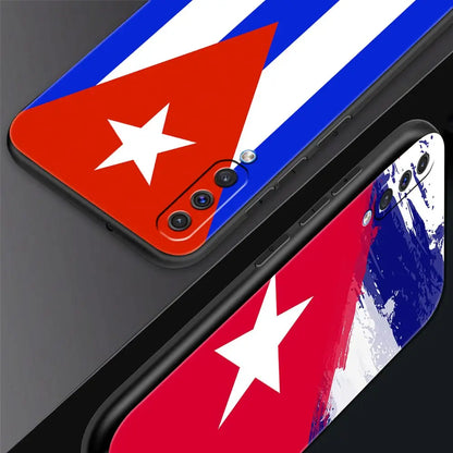 Fodral till Samsung silikontelefonskal Cuba flagga Art