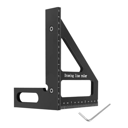 Carpenter Square -Woodworking Square Protractor Aluminum Miter Triangle Ruler 3D Multi Angle 45/90 Degree Layout Measuring Ruler