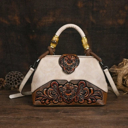 MOTAORA Luxury Bag: Handmade, Leather, Vintage Carved