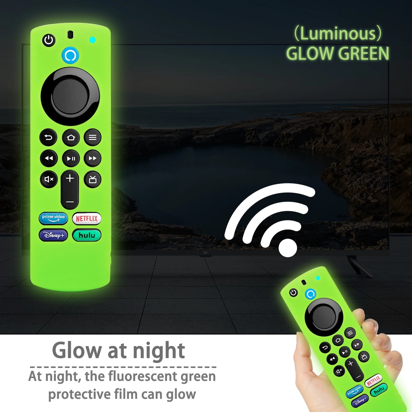 Silikonfodral Passar för Amazon ALEXA Fire Home Smart TV Remote Controll Stick 3:e generationens stötsäker halkskyddsskydd