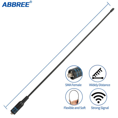 ABBREE AR 771 SMA Female Antenna Dual Band 144/430MHz for Baofeng UV 5R S9PLUS UV 13 21Pro Quansheng UV K5 Walkie Talkie NA771