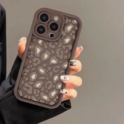 Brown Phone Case Leopard soft Shell Shockproof For iPhone