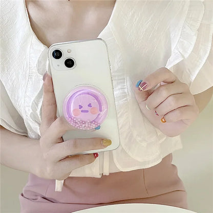 Quicksand Heart Bear Butterfly Mobile Phone Holder Stand INS Phone Finger Holder Fold Grip Air Sac Ring Mobile Stand Tok Support