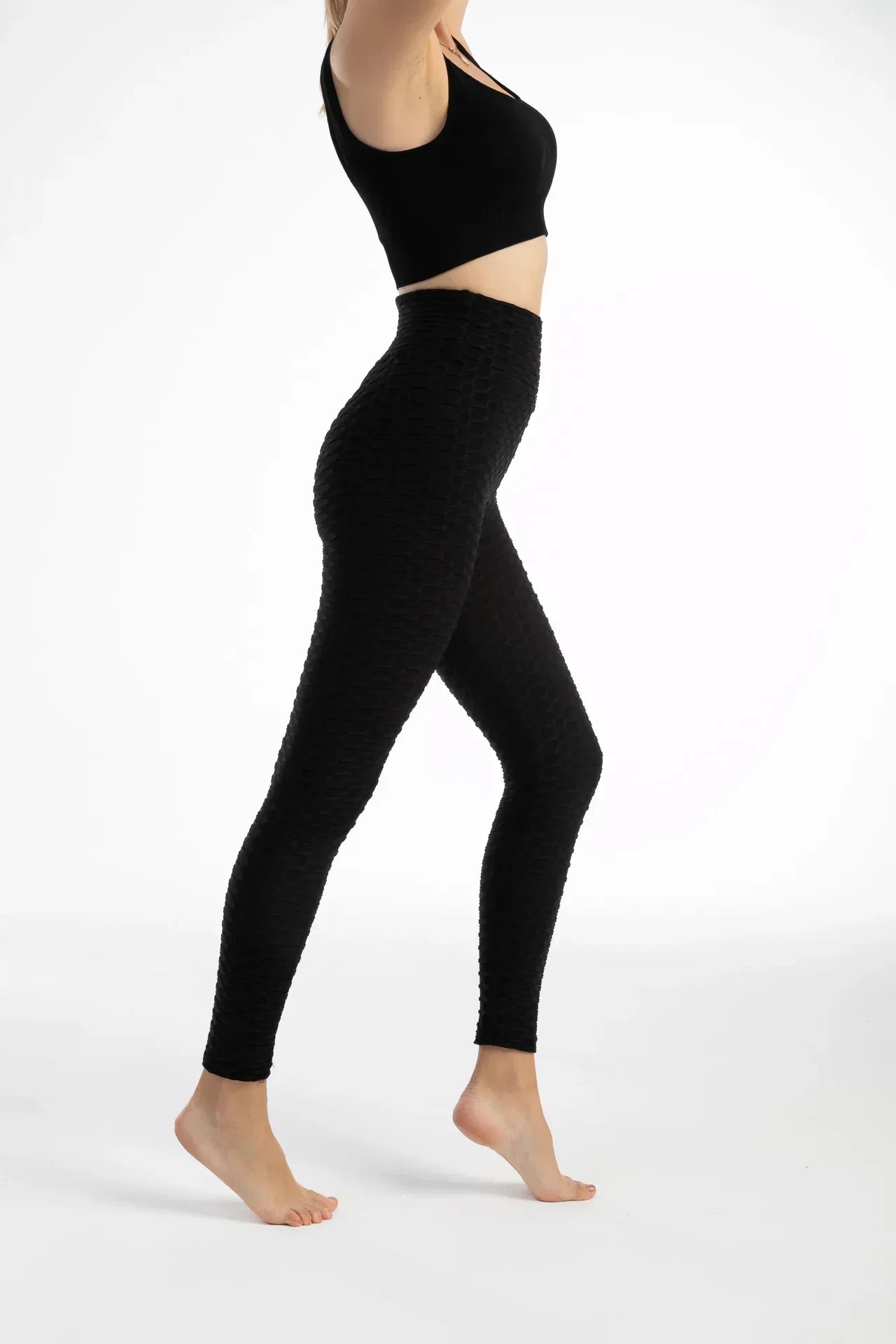 Women's High Waist Seamless Bubble Leggings with Hip Lift