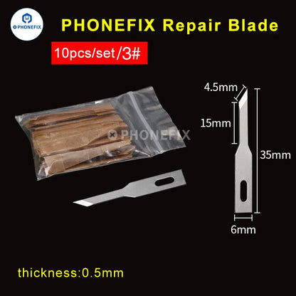 10pcs Scalpel Knife Blades Engraving Non-Slip Metal Scalpel Knife Replacement Craft Blades PCB Repair Hand Tools