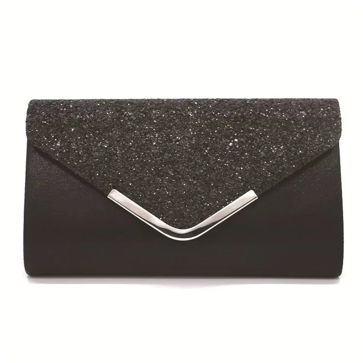 Glitter Bling Envelope Clutch – Elegant Party & Wedding Handbag for Women.